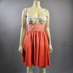 JAYGODFREY Strapless Coral and Cream Dress R7